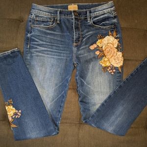 Free People Driftwood embroidered jeans